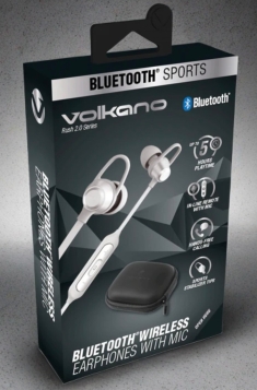 Volkano Rush 2.0 Bluetooth Earphones with Black Carry Case