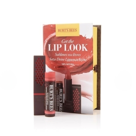 Burt's Bees Pamper Set- Lipstick Scarlet Soak#520 And LipBalm Rose, Get The Look