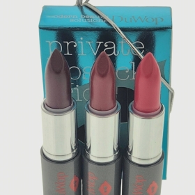 DuWop Private Lipstick Trio-Best Of Reds-Red,Cherry And Cherry Noir